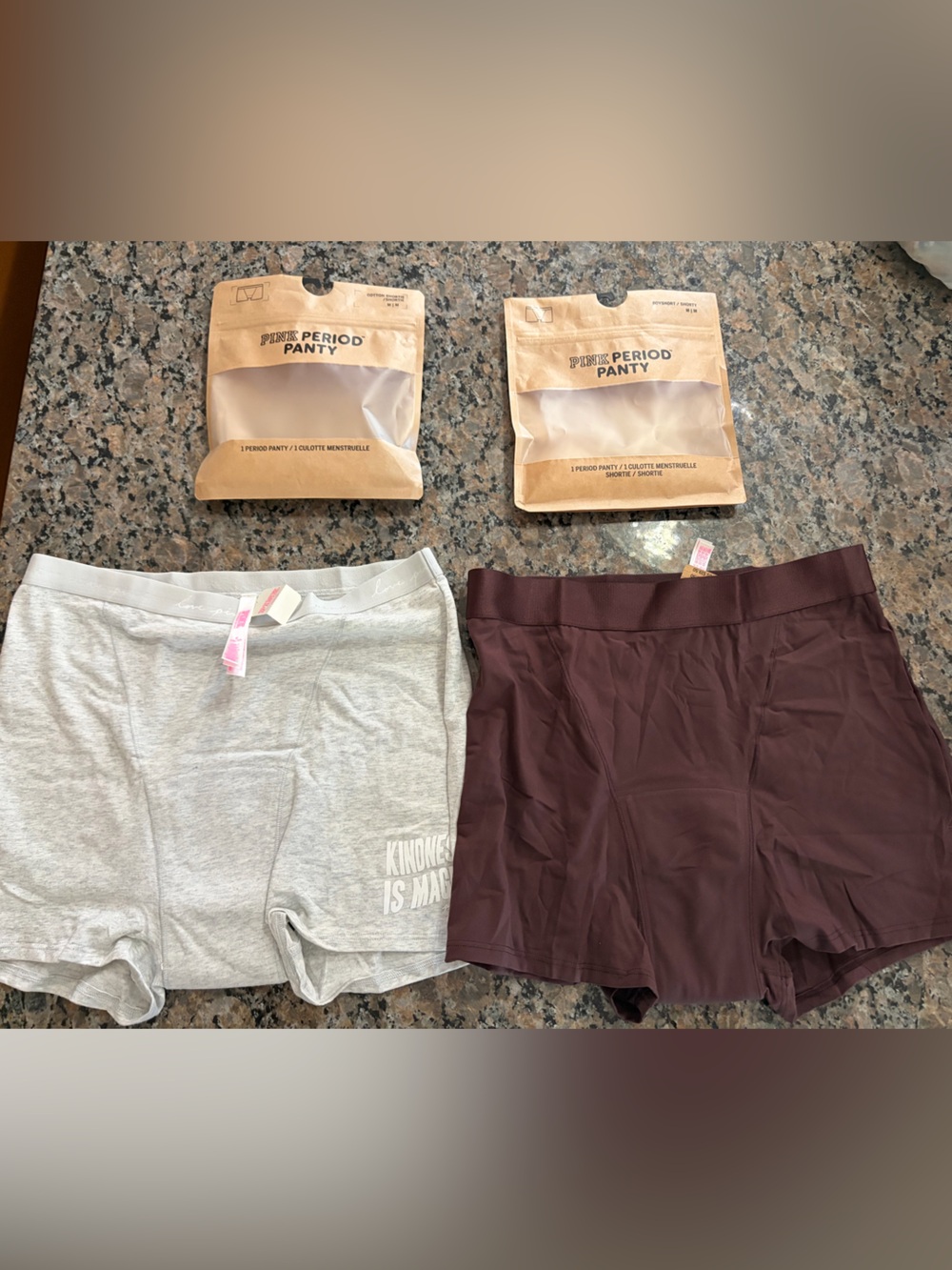 PINK Victorias Secret Women's Period Panty Shorts 2 Pc Lot Brand New